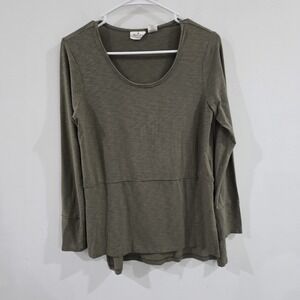 Beacan Cove Womens Top Size Medium Green Forest Fairy Modal‎ Cotton Granola